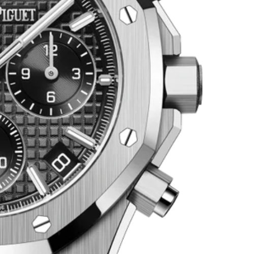 AP Royal Oak Chronograph Black Silver – 904L Steel – 41mm (Quartz)